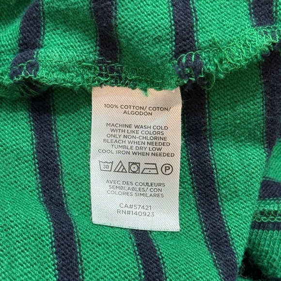 LOFT Green and Navy Stripe Scoop Neck Sweater - Picture 4 of 4